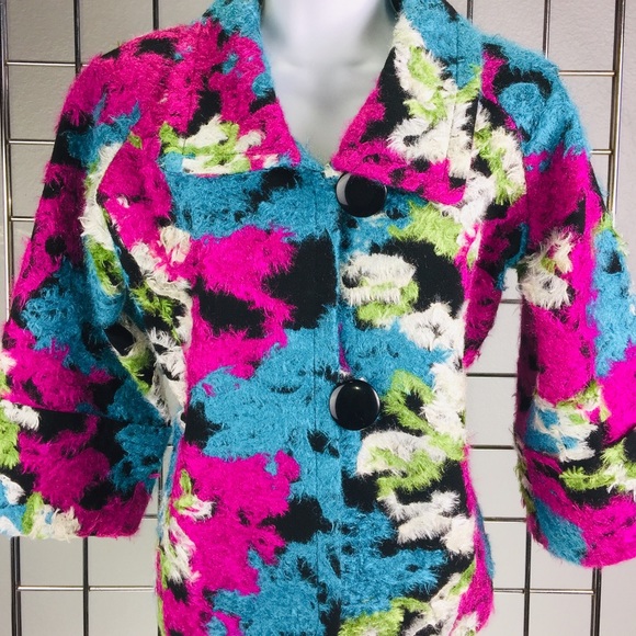 Bold Retro Style Shag Cropped Jacket  A77 - Picture 3 of 8